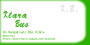 klara bus business card
