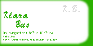 klara bus business card